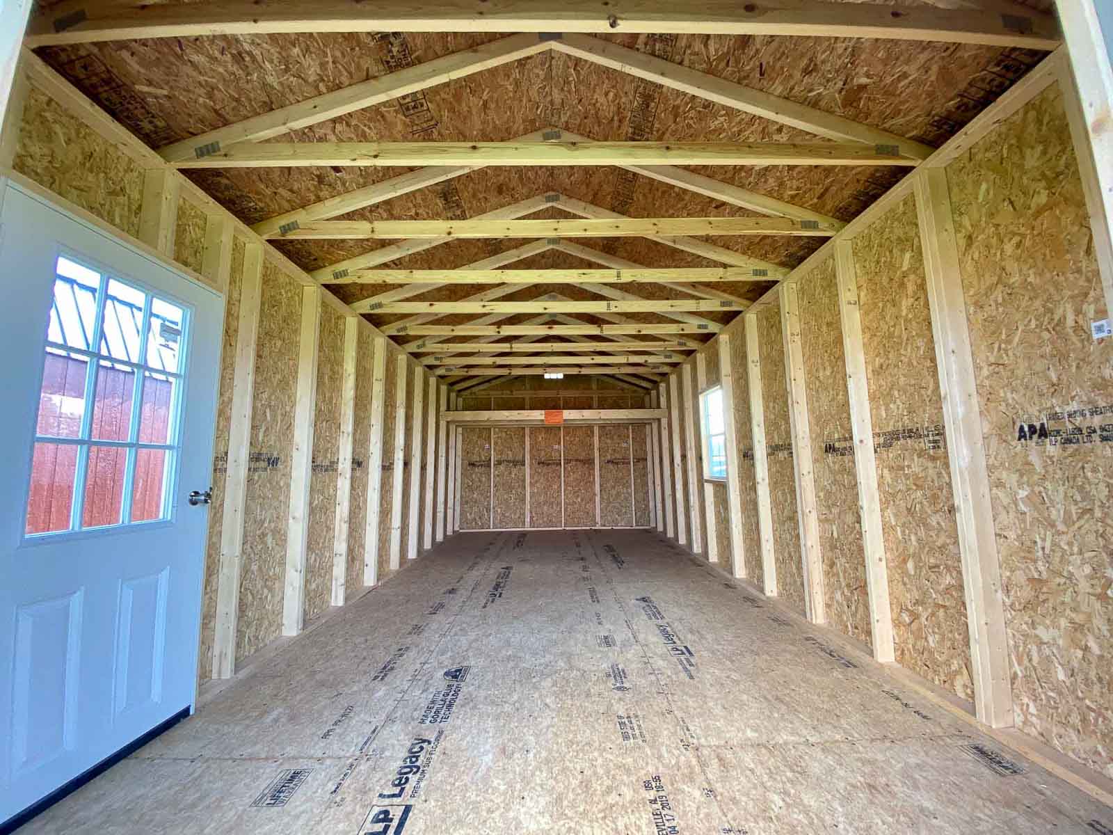 Interior of an Amish Built Garage